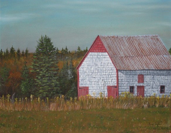 Old Barn in Mayfield, Oil on Canvas, 22 x 28 in.